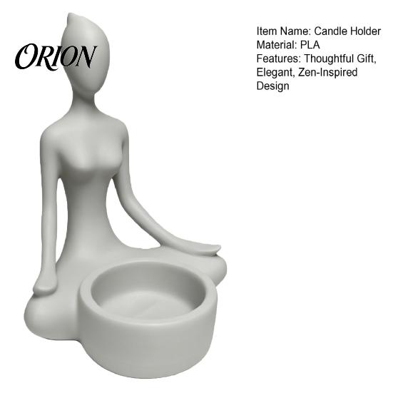 Accessorio Candela Stile Casa Portacandele Figura Seduta Stampato 3D, Supporto Candela Tealight Zen Yoga, Portacandele Minimalista Decorazione per Scrivania Mensola, Regalo Mindfulness per Yogis