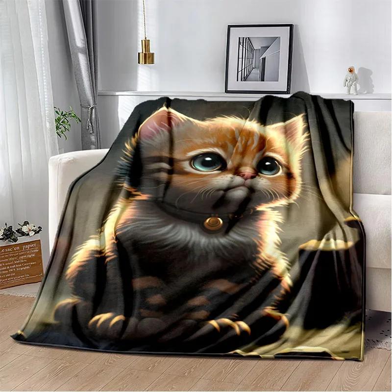 Cartoon Cute Calico Cat,Garfield Cat,Persian Cat,Ragdoll Blanket,Soft Throw Blanket for Home Bedroom Bed Sofa Cover Blanket Kids