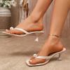 Classic Slippers Woman Slides Beach Strange High Heels Shoes for Women Solid Leather Platform Pearl Summer Shoes Plus Size