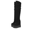 Calzado de Moda Zapatos de Tacón Muy Alto para Mujer Por Encima Sobre la Rodilla Botas de Dama Cuña Elástica Bota de Muslo Invierno 15CM Novedad Tendencia Pu