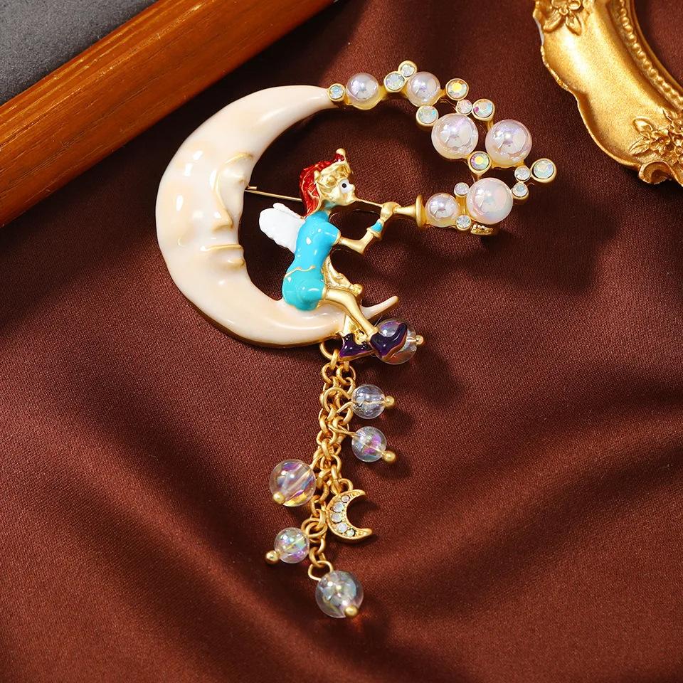 

Классическая эмалевая брошь, средневековая винтажная брошь, булавка в виде морской звезды, крест, значок для тяжелой промышленности, аксессуары