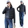 2025 Winter New Fashion Down Cotton Jacket Women's Short Stand Collar Cotton Jacket Spliced Padded Jacket Jacket
