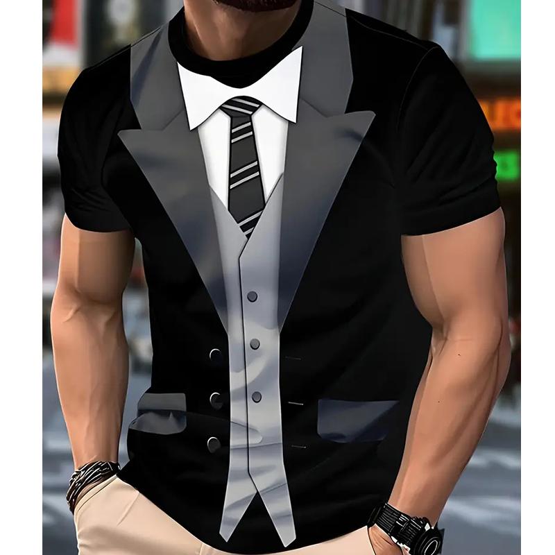 Nové letní pánské módní tričko s potiskem osobnosti a zájmu, pánské tričko top