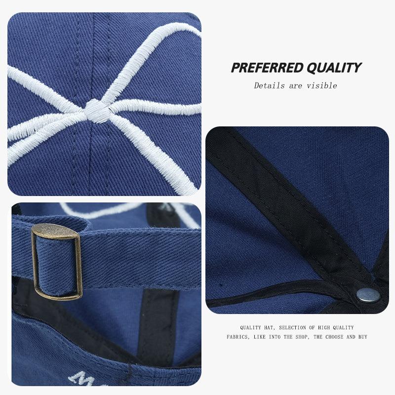 Sweet bow embroidered baseball cap women's spring and summer visor versatile face small soft top cap