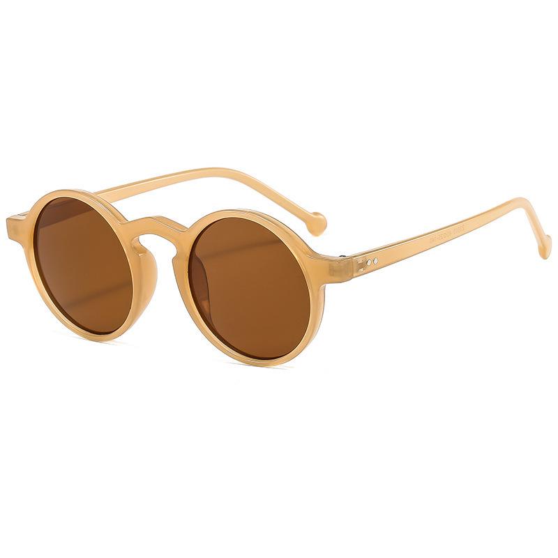 Trendy Women's Retro Round Frame Anti-UV Sunglasses