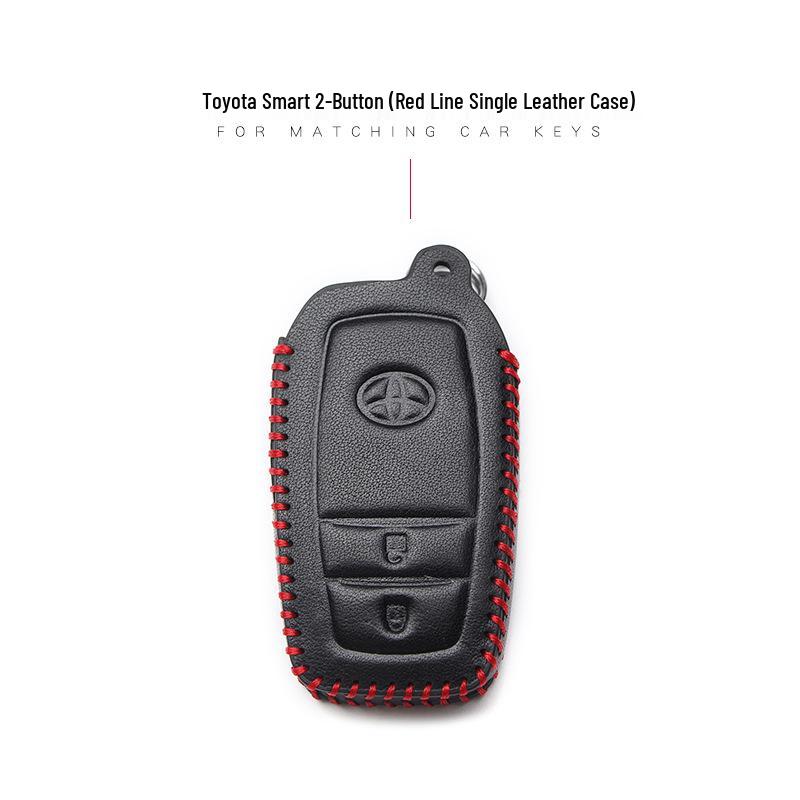 Leather Car Key Cover for 2017 Toyota Models: Corolla, Camry, Crown, Levin, Reiz, RAV4, Highlander