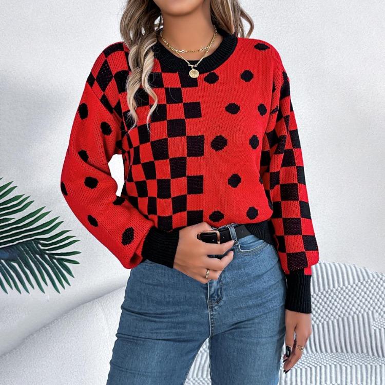 Autumn Winter Women Casual Knit Sweater Long Sleeve O Neck