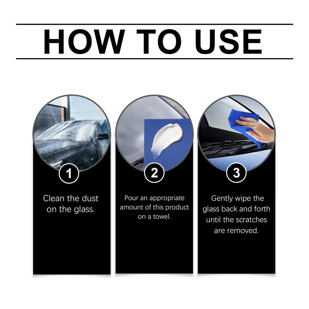 Glass Scratch Repair Paste Car Windshield Oil Film & Oxidation Removal Ceramic Coating Nano Glass Plated Crystal Car Polishing