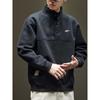 Vintage Heavyweight Stand Collar Sweatshirt For Men, New Loose Embroidered Sportswear For Autumn And Winter, Thickened Jacket