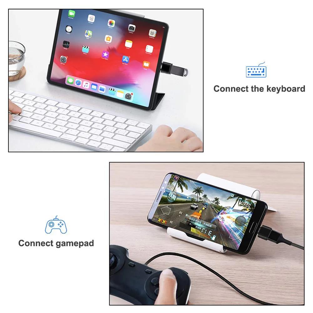Adaptador USB 2,0 tipo C USB macho convertidor OTG macho USB-C de aluminio negro Mini colores metálicos para puerto tipo C 3
