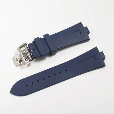 25mm Black Blue Soft Rubber Silicone Watch Band For Vacheron Constantin Strap VC Watchband Wristband Folding Buckle