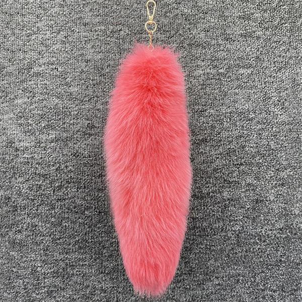 Huge Fluffy Faux Fur Fox Tail Keychain Bag Charms Therian Tail Fox Tail Keychain Fur Pendant Key Chain Plush Pendant Gift For