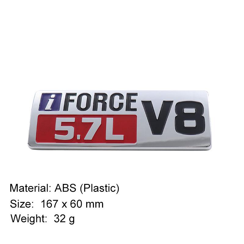 

3D i Force V8 5.7L for Tundra PRO Door car Hood Fender trunk Rear Bonnet Nameplate Decal Emblem Badge Sticker abs-chrome-red