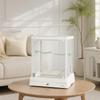 Bird Cage with Perches Mesh Glass Rectangular Birdcage for Parrots,