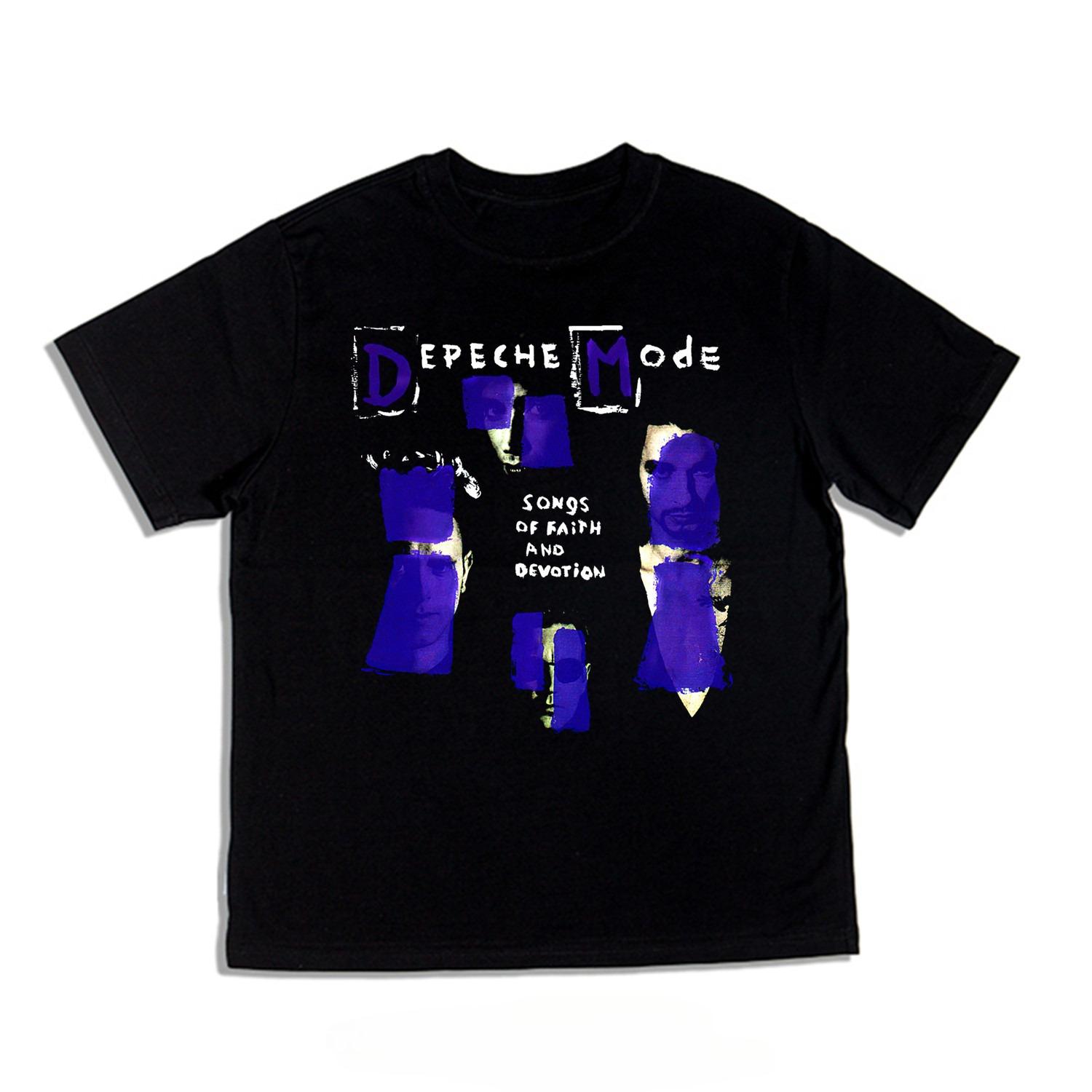 

Rock Band Depeche Modes Trendy Tshirt with Cotton Fabric Loose Roundneck Short Sleeves Washed and Distressed Finish 4XL
