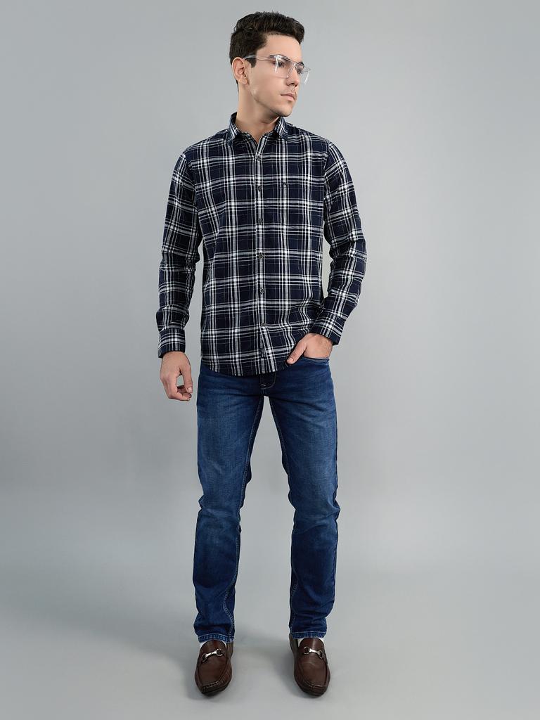 MONTE CARLO Men's Regular Fit Check Full Sleeve Shirt