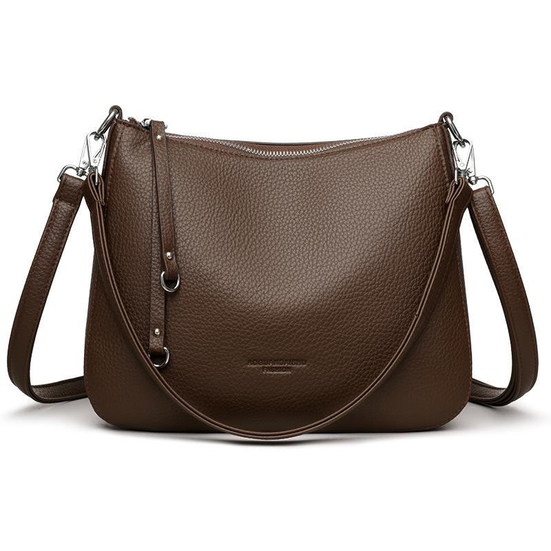 

Женская сумка однотонная на плечо из ПУ сумка для мамы коричневый