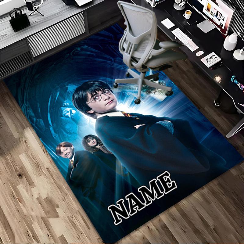 Custom Name Castle Night Living Room Non-Slip Area Rug Soft Carpet for Bedroom Kids Playroom Sofa Office Home Decor Doormat