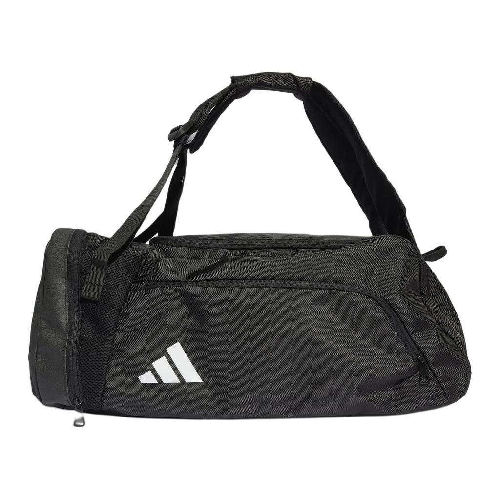 adidas Recycled Polyester Plain Weave Fabric Travel Bag Medium Size Unisex Black Adidas HS9755