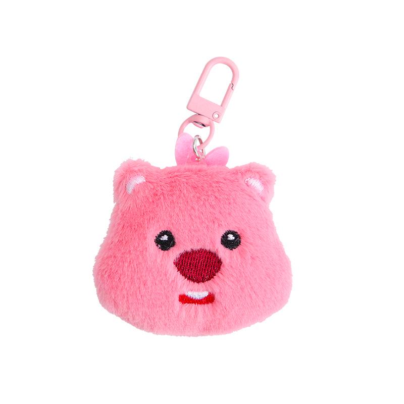 Charming Cartoon Heart Plush Keychain Pendant - Girly Bag Accessory and Gift