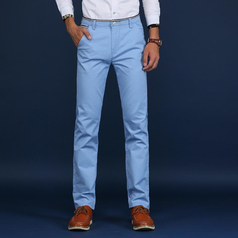 Men's Fashion Straight Solid Color Slim Casual Pants