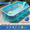Inflatable Children's Swimming Pool with Slide - No Inflation Needed, Thickened Foldable Design for Home and Outdoor Use