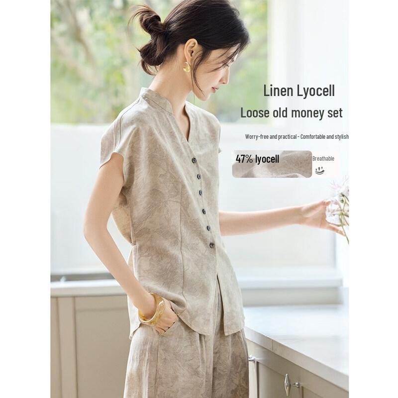 

XWI Комплект из двух предметов в новом китайском стиле, смешанный с лиоцеллом S