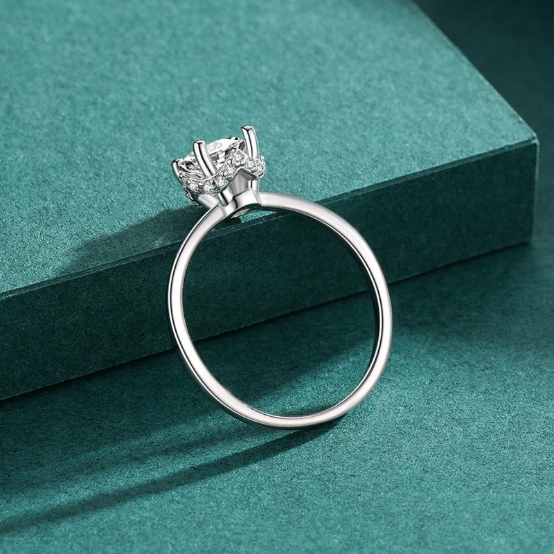 Modian 925 Sterling Silver Classic Round Clear CZ Wedding Brand Finger Rings Platinum Plated Statement Jewelry For Women