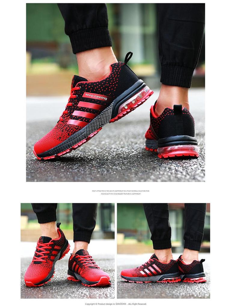 Herren Flyknit Air Cushion Lauf-Sneakers - Leicht, Atmungsaktiv, Übergröße, Vielseitig, Trendig.