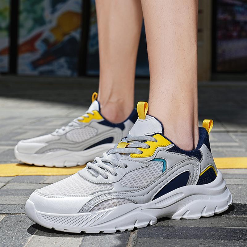 

Большие размеры, новые мужские сетчатые кроссовки для папы, повседневные, легкие и дышащие, модные кроссовки для бега 38 белый