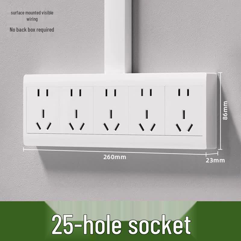 Zheng Qixing Surface-Mounted Multi-Outlet Wall Socket