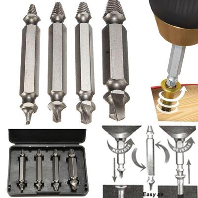 Kit de herramientas de broca extractora de tornillos, mango hexagonal de doble cara, 4 Uds./5 uds.