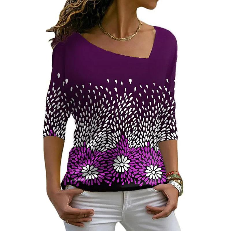 buy-women-s-floral-graphic-3d-printed-long-sleeve-irregular-v-neck