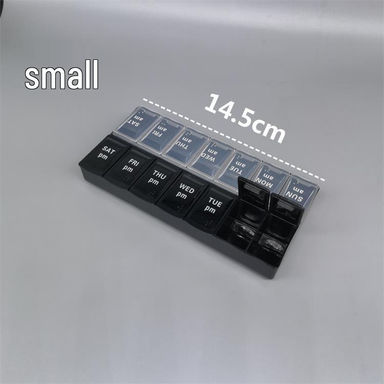 

14-Day Braille Pill Organizer with Dual-Row for Morning & Evening – Portable 7-Day Pill Box.