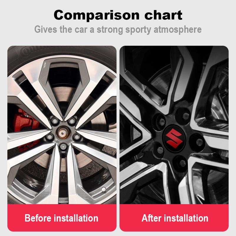YOTA6 4Pcs 54mm 56mm 60mm Car Wheel Center Hub Caps S Logo Badge Rim Cover Emblem For Suzuki Swift Jimny Vitara Baleno SX4 Accessories