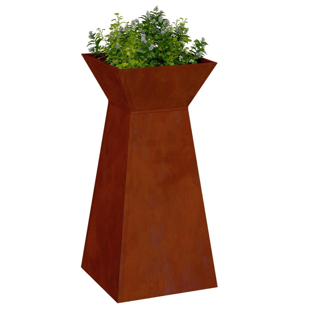 Column Planter 2 Pcs Silver 35 X 35 X 73 Cm