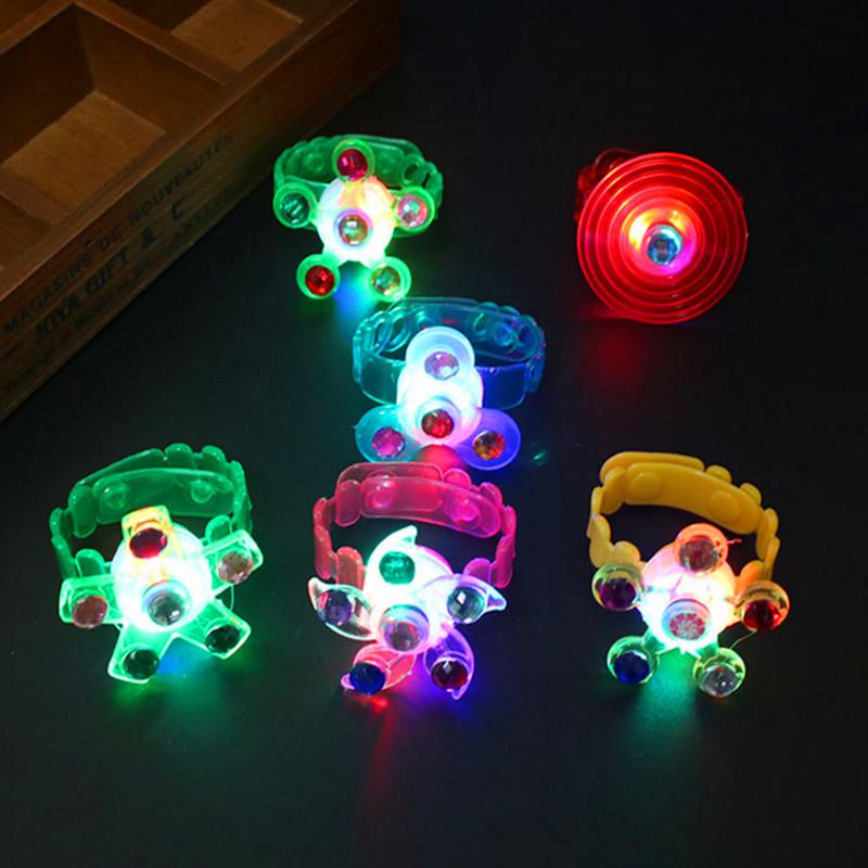 Luminous Wrist Band Manual Rotating Soft Flash Gyro Bracelet LED Cartoon Lights Glow In christmas