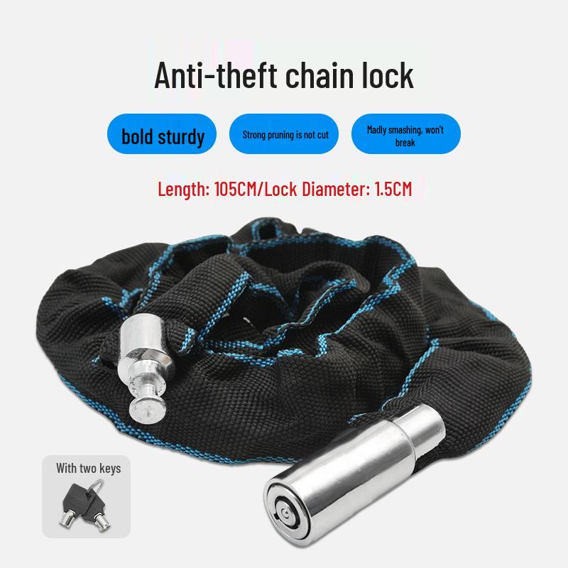 Anti-Theft Bicycle & Motorcycle Chain Lock for Mountain Bikes, Scooters, and Battery Cars.