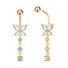 Butterfly Zircon Belly Button Ring - Creative Navel Piercing Jewelry