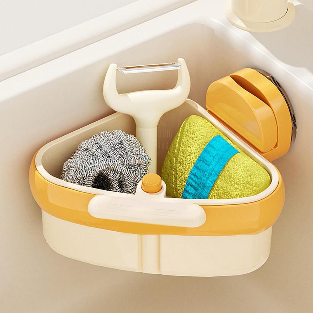 Kitchen Corner Sink Strainer Sink Food Strainer Basket Suction Cup Multi Functional Waste Filter Dishcloth Holder Home Tools