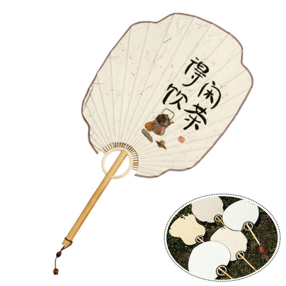 Bamboo Handle DIY Fan Blank DIY Hand Painted Fan Painting Versatile Round Fan