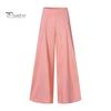Solid Color Pants Women Elastic High Waist Wide Leg Casual Trousers Soft Comfortable Loose Fit Commuting Office Lady Workwear