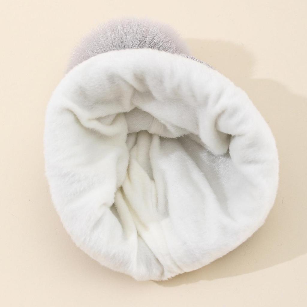 Cute Embroidered Little Dinosaur Children's Warm Knit Pom-pom Hat