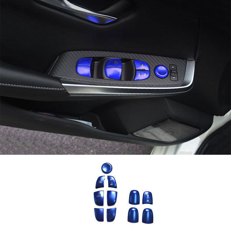 Aluminum Blue Window Lift Panel Switch Decor For Nissan Sentra Sylphy -