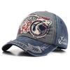 New Embroidered Shark Denim Cap Made Old Washed Trendy Men's Personalized Baseball Cap Women's Sunshade Sunscreen Cap