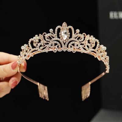 Crystal Diamond Bridal Wedding Hair Tiara Birthday Tiara Hair Accessories Prom Crown Car Show Performance Headband