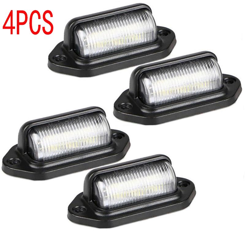 4Pcs Car License Plate Lights 6 LED Universal Car Truck Bus Motorcycle Truck Lamp White Bulbs Products License Plate Lightst 12V