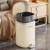 Elegant Large-Capacity Trash Can with Foot Pedal & Lid for Home Use: Kitchen, Living Room, Bedroom, Bathroom, Toilet. Plastic Bin & Paper Basket.