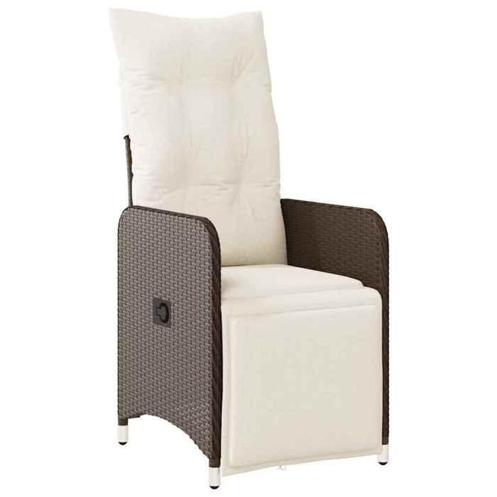 VidaXL Ensemble de bistro de jardin 5 pcs coussins marron poly rotin 3277189