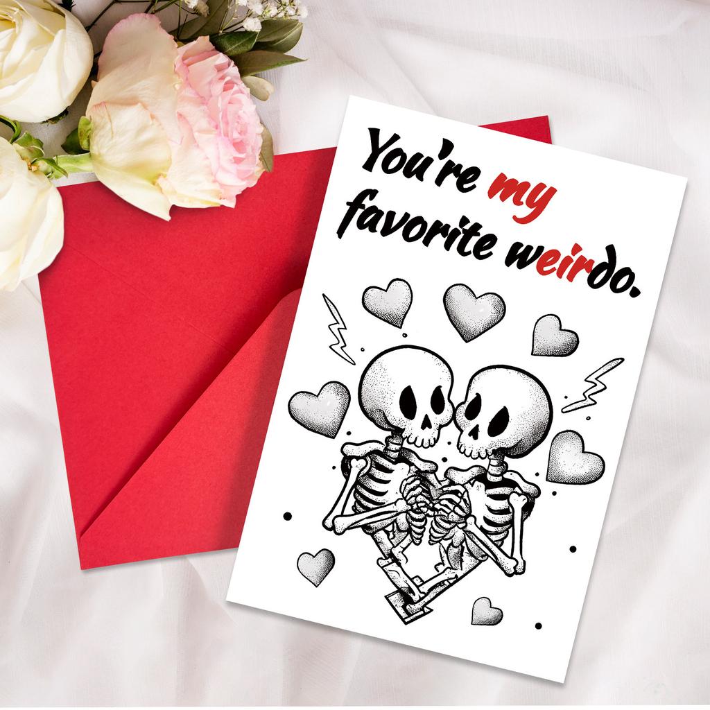 Gothic Skull Valentine's Day Cards - 10pcs "Til Death" Romantic Gothic Stationery Set with Red Envelopes, Dark Love Theme Gift